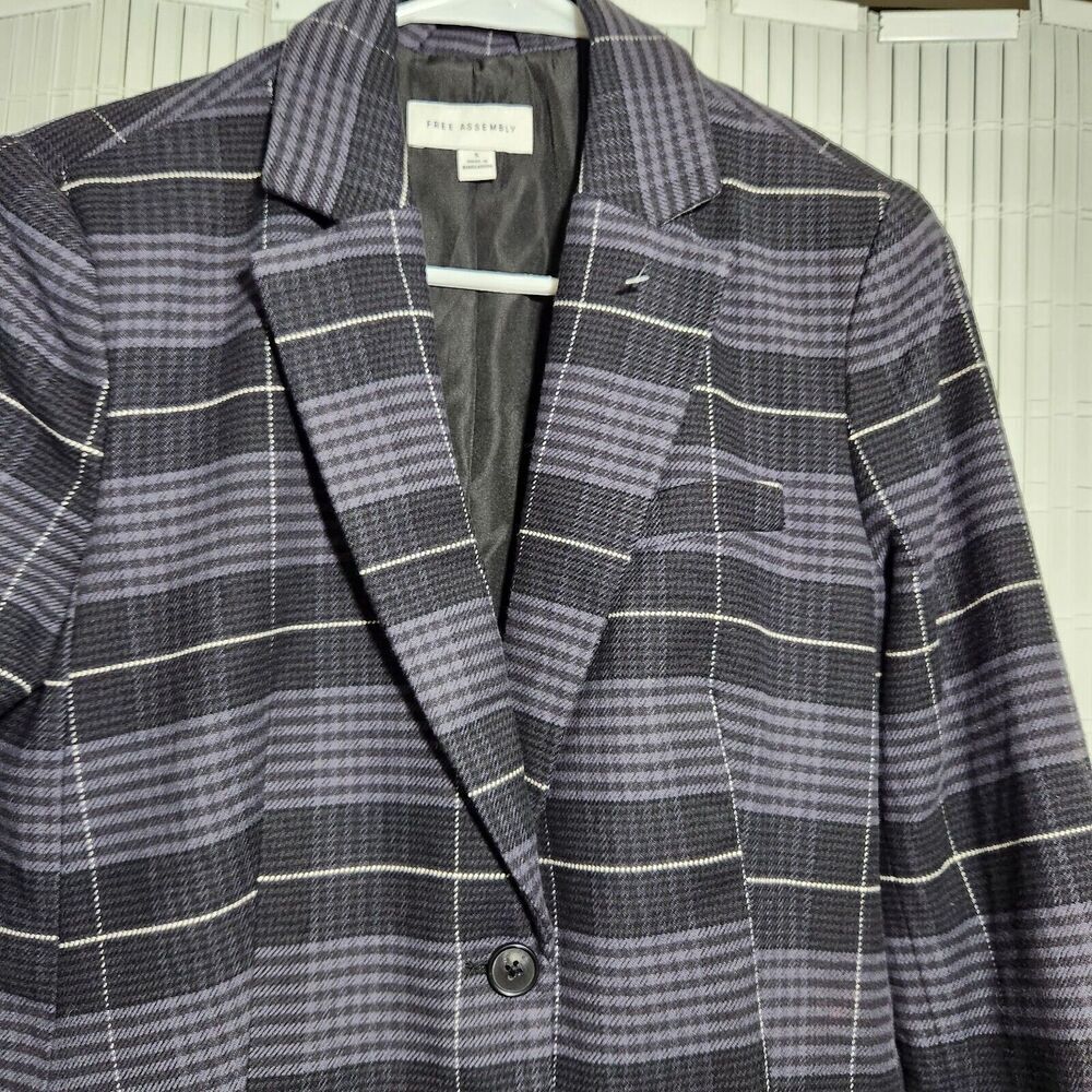 Free Assembly Blazer For Women Size Small Relaxed Fit Plaid Long sleeve - Picture 11 of 14
